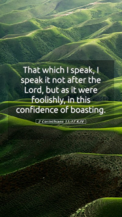 Picture 05 - 2 Corinthians 11:17 KJV Mobile Phone Wallpaper - That which I speak, I speak it not after the - Mobile Bible Verse Wallpaper