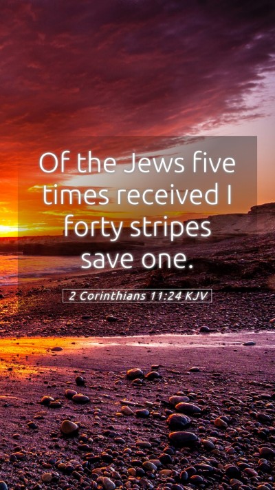 Picture 05 - 2 Corinthians 11:24 KJV Mobile Phone Wallpaper - Of the Jews five times received I forty stripes - Mobile Bible Verse Wallpaper