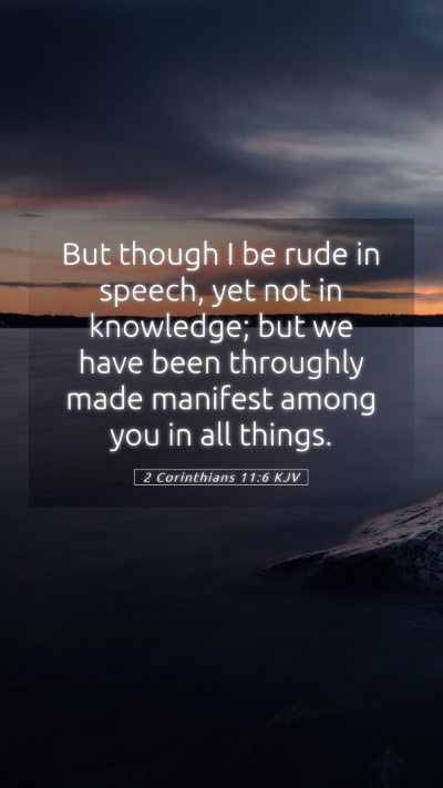 Picture 05 - 2 Corinthians 11:6 KJV Mobile Phone Wallpaper - But though I be rude in speech, yet not in - Mobile Bible Verse Wallpaper