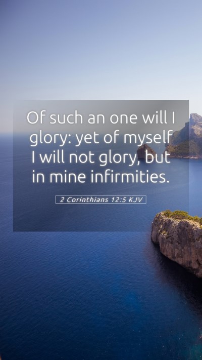 Picture 05 - 2 Corinthians 12:5 KJV Mobile Phone Wallpaper - Of such an one will I glory: yet of myself I will - Mobile Bible Verse Wallpaper