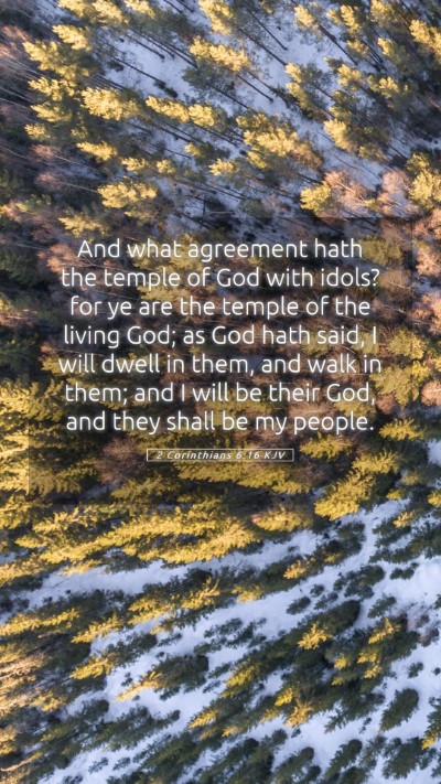 Picture 05 - 2 Corinthians 6:16 KJV Mobile Phone Wallpaper - And what agreement hath the temple of God with - Mobile Bible Verse Wallpaper