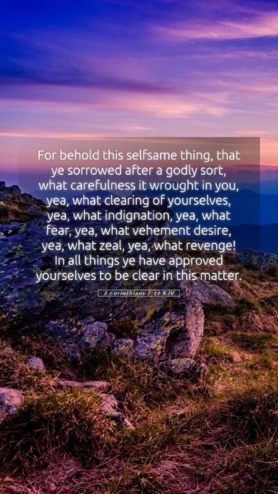 Picture 05 - 2 Corinthians 7:11 KJV Mobile Phone Wallpaper - For behold this selfsame thing, that ye sorrowed - Mobile Bible Verse Wallpaper