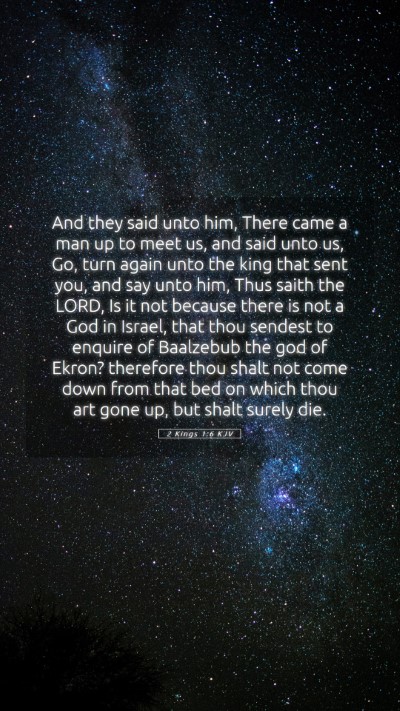 Picture 05 - 2 Kings 1:6 KJV Mobile Phone Wallpaper - And they said unto him, There came a man up to - Mobile Bible Verse Wallpaper