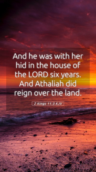 Picture 05 - 2 Kings 11:3 KJV Mobile Phone Wallpaper - And he was with her hid in the house of the LORD - Mobile Bible Verse Wallpaper