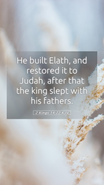 Picture 05 - 2 Kings 14:22 KJV Mobile Phone Wallpaper - He built Elath, and restored it to Judah, after - Mobile Bible Verse Wallpaper