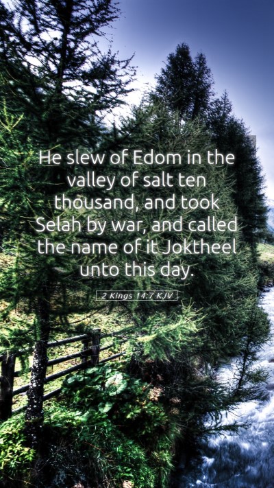 Picture 05 - 2 Kings 14:7 KJV Mobile Phone Wallpaper - He slew of Edom in the valley of salt ten - Mobile Bible Verse Wallpaper