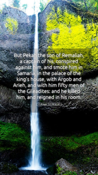 Picture 05 - 2 Kings 15:25 KJV Mobile Phone Wallpaper - But Pekah the son of Remaliah, a captain of his, - Mobile Bible Verse Wallpaper
