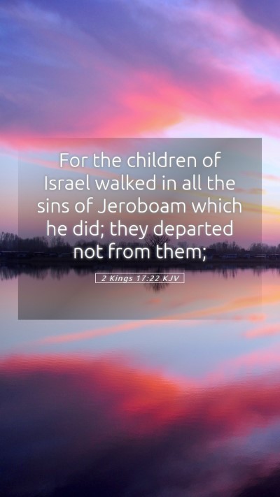Picture 05 - 2 Kings 17:22 KJV Mobile Phone Wallpaper - For the children of Israel walked in all the sins - Mobile Bible Verse Wallpaper