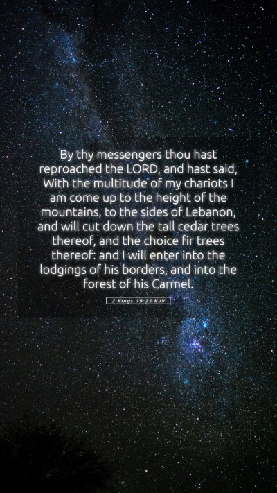 Picture 05 - 2 Kings 19:23 KJV Mobile Phone Wallpaper - By thy messengers thou hast reproached the LORD, - Mobile Bible Verse Wallpaper