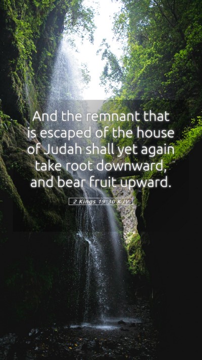 Picture 05 - 2 Kings 19:30 KJV Mobile Phone Wallpaper - And the remnant that is escaped of the house of - Mobile Bible Verse Wallpaper