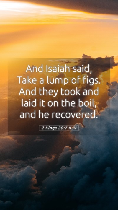 Picture 05 - 2 Kings 20:7 KJV Mobile Phone Wallpaper - And Isaiah said, Take a lump of figs. And they - Mobile Bible Verse Wallpaper