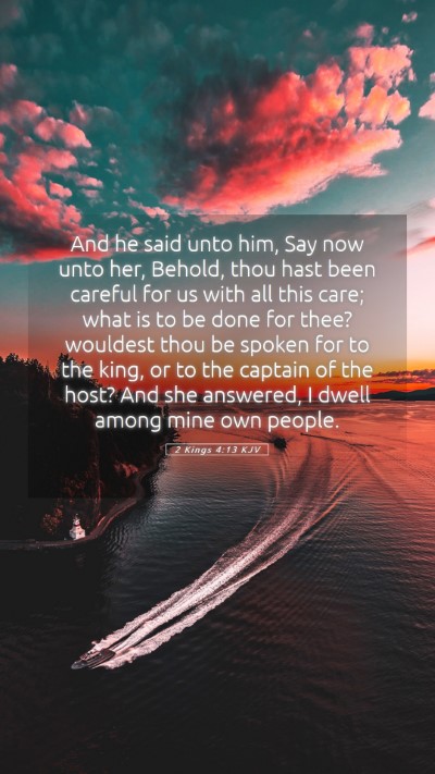 Picture 05 - 2 Kings 4:13 KJV Mobile Phone Wallpaper - And he said unto him, Say now unto her, Behold, - Mobile Bible Verse Wallpaper