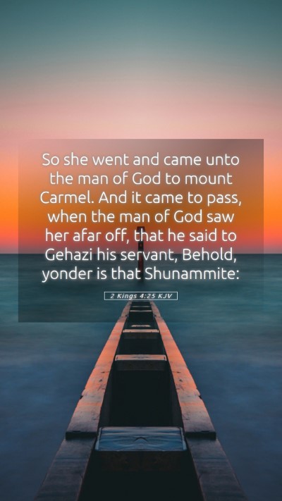 Picture 05 - 2 Kings 4:25 KJV Mobile Phone Wallpaper - So she went and came unto the man of God to mount - Mobile Bible Verse Wallpaper