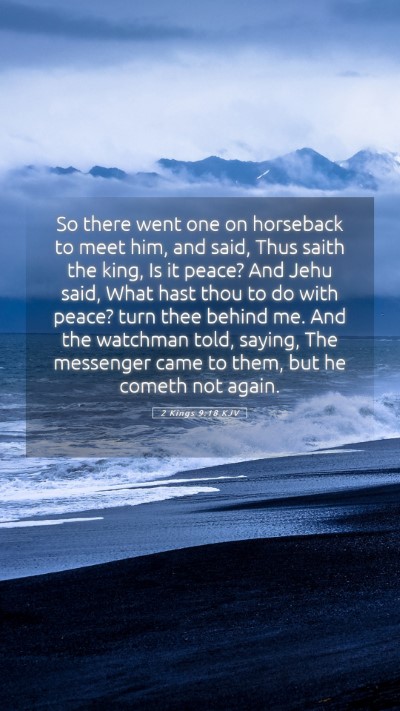 Picture 05 - 2 Kings 9:18 KJV Mobile Phone Wallpaper - So there went one on horseback to meet him, and - Mobile Bible Verse Wallpaper