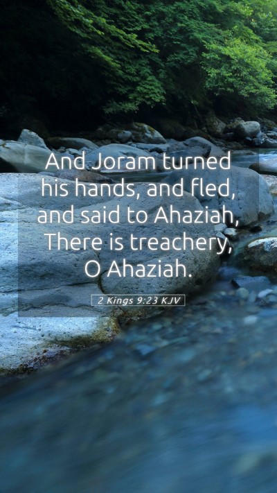 Picture 05 - 2 Kings 9:23 KJV Mobile Phone Wallpaper - And Joram turned his hands, and fled, and said to - Mobile Bible Verse Wallpaper