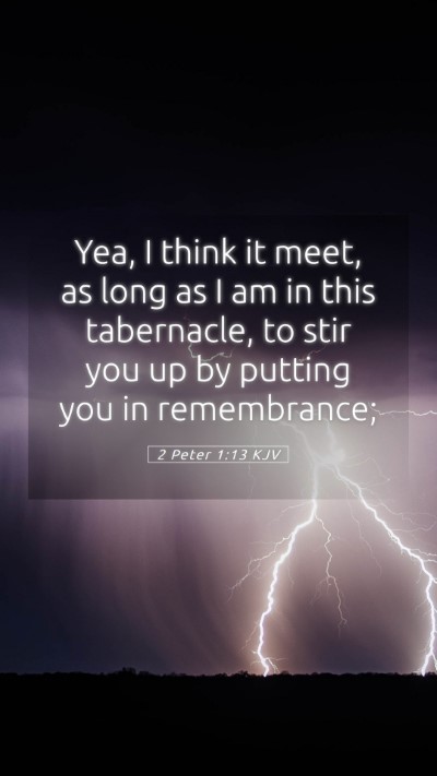 Picture 05 - 2 Peter 1:13 KJV Mobile Phone Wallpaper - Yea, I think it meet, as long as I am in this - Mobile Bible Verse Wallpaper