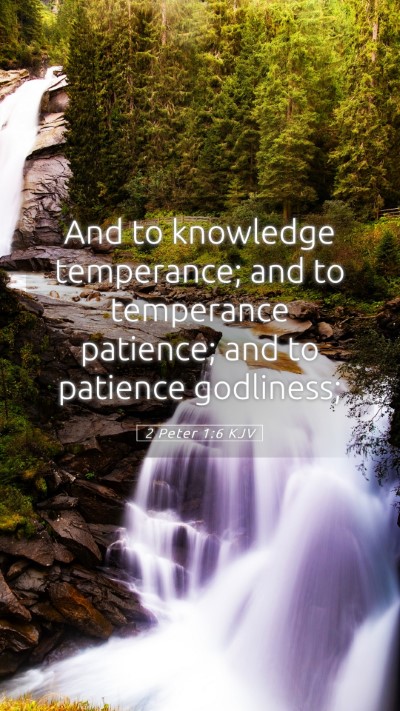 Picture 05 - 2 Peter 1:6 KJV Mobile Phone Wallpaper - And to knowledge temperance; and to temperance - Mobile Bible Verse Wallpaper