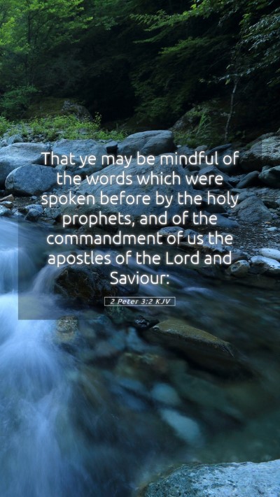 Picture 05 - 2 Peter 3:2 KJV Mobile Phone Wallpaper - That ye may be mindful of the words which were - Mobile Bible Verse Wallpaper