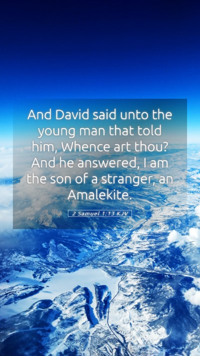 Picture 05 - 2 Samuel 1:13 KJV Mobile Phone Wallpaper - And David said unto the young man that told him, - Mobile Bible Verse Wallpaper