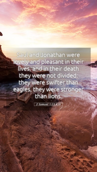 Picture 05 - 2 Samuel 1:23 KJV Mobile Phone Wallpaper - Saul and Jonathan were lovely and pleasant in - Mobile Bible Verse Wallpaper