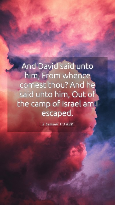 Picture 05 - 2 Samuel 1:3 KJV Mobile Phone Wallpaper - And David said unto him, From whence comest thou? - Mobile Bible Verse Wallpaper