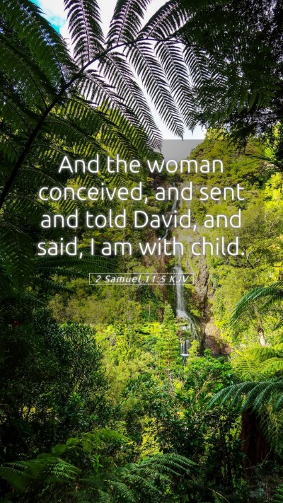 Picture 05 - 2 Samuel 11:5 KJV Mobile Phone Wallpaper - And the woman conceived, and sent and told David, - Mobile Bible Verse Wallpaper
