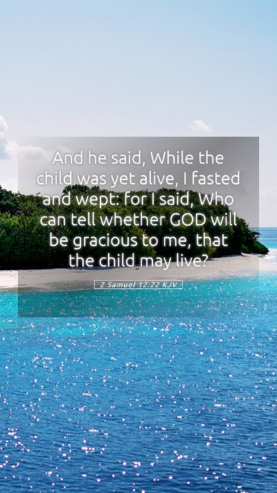 Picture 05 - 2 Samuel 12:22 KJV Mobile Phone Wallpaper - And he said, While the child was yet alive, I - Mobile Bible Verse Wallpaper