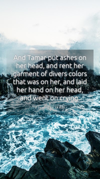 Picture 05 - 2 Samuel 13:19 KJV Mobile Phone Wallpaper - And Tamar put ashes on her head, and rent her - Mobile Bible Verse Wallpaper
