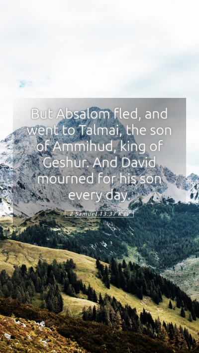Picture 05 - 2 Samuel 13:37 KJV Mobile Phone Wallpaper - But Absalom fled, and went to Talmai, the son of - Mobile Bible Verse Wallpaper