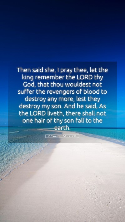 Picture 05 - 2 Samuel 14:11 KJV Mobile Phone Wallpaper - Then said she, I pray thee, let the king remember - Mobile Bible Verse Wallpaper