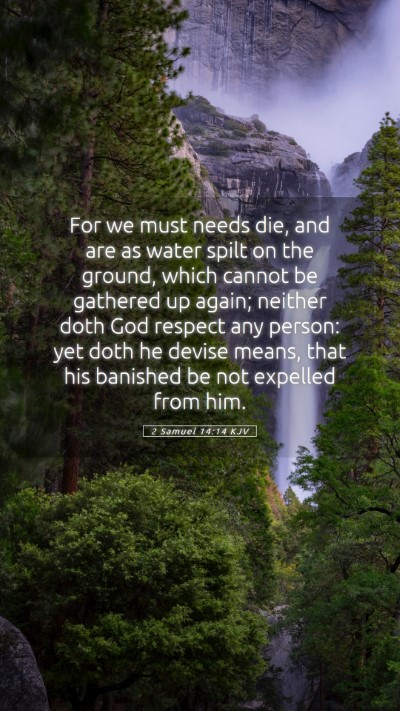 Picture 05 - 2 Samuel 14:14 KJV Mobile Phone Wallpaper - For we must needs die, and are as water spilt on - Mobile Bible Verse Wallpaper