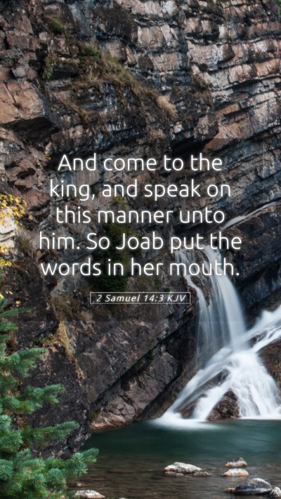 Picture 05 - 2 Samuel 14:3 KJV Mobile Phone Wallpaper - And come to the king, and speak on this manner - Mobile Bible Verse Wallpaper