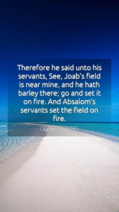 Picture 05 - 2 Samuel 14:30 KJV Mobile Phone Wallpaper - Therefore he said unto his servants, See, Joab's - Mobile Bible Verse Wallpaper