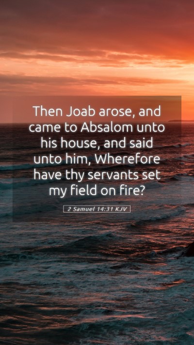 Picture 05 - 2 Samuel 14:31 KJV Mobile Phone Wallpaper - Then Joab arose, and came to Absalom unto his - Mobile Bible Verse Wallpaper