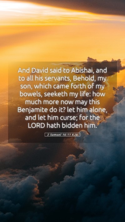 Picture 05 - 2 Samuel 16:11 KJV Mobile Phone Wallpaper - And David said to Abishai, and to all his - Mobile Bible Verse Wallpaper