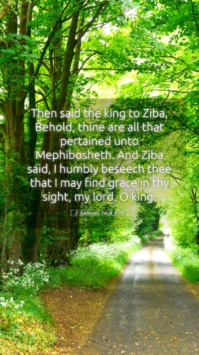 Picture 05 - 2 Samuel 16:4 KJV Mobile Phone Wallpaper - Then said the king to Ziba, Behold, thine are all - Mobile Bible Verse Wallpaper