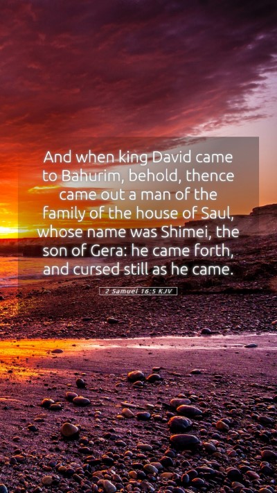 Picture 05 - 2 Samuel 16:5 KJV Mobile Phone Wallpaper - And when king David came to Bahurim, behold, - Mobile Bible Verse Wallpaper