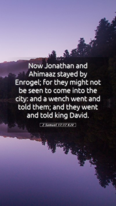 Picture 05 - 2 Samuel 17:17 KJV Mobile Phone Wallpaper - Now Jonathan and Ahimaaz stayed by Enrogel; for - Mobile Bible Verse Wallpaper