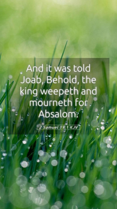 Picture 05 - 2 Samuel 19:1 KJV Mobile Phone Wallpaper - And it was told Joab, Behold, the king weepeth - Mobile Bible Verse Wallpaper