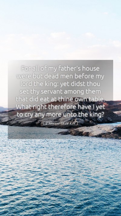 Picture 05 - 2 Samuel 19:28 KJV Mobile Phone Wallpaper - For all of my father's house were but dead men - Mobile Bible Verse Wallpaper