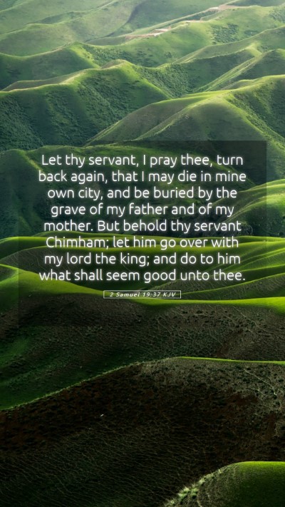 Picture 05 - 2 Samuel 19:37 KJV Mobile Phone Wallpaper - Let thy servant, I pray thee, turn back again, - Mobile Bible Verse Wallpaper
