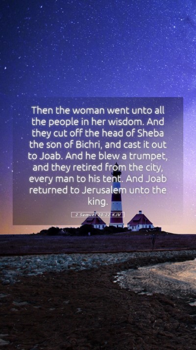 Picture 05 - 2 Samuel 20:22 KJV Mobile Phone Wallpaper - Then the woman went unto all the people in her - Mobile Bible Verse Wallpaper