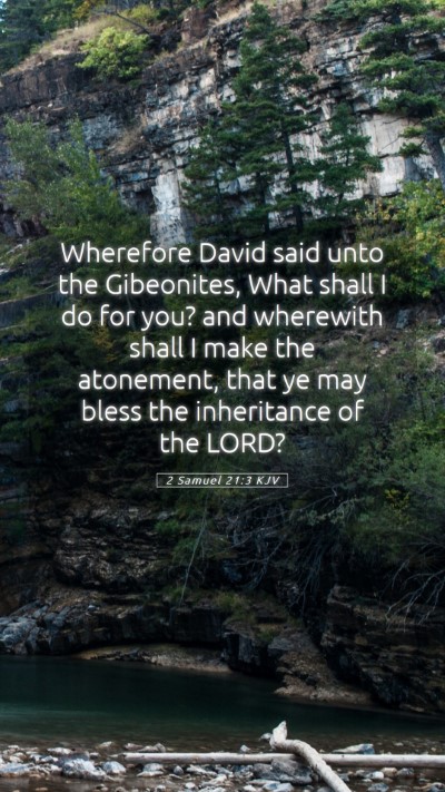 Picture 05 - 2 Samuel 21:3 KJV Mobile Phone Wallpaper - Wherefore David said unto the Gibeonites, What - Mobile Bible Verse Wallpaper