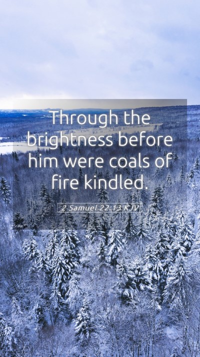 Picture 05 - 2 Samuel 22:13 KJV Mobile Phone Wallpaper - Through the brightness before him were coals of - Mobile Bible Verse Wallpaper