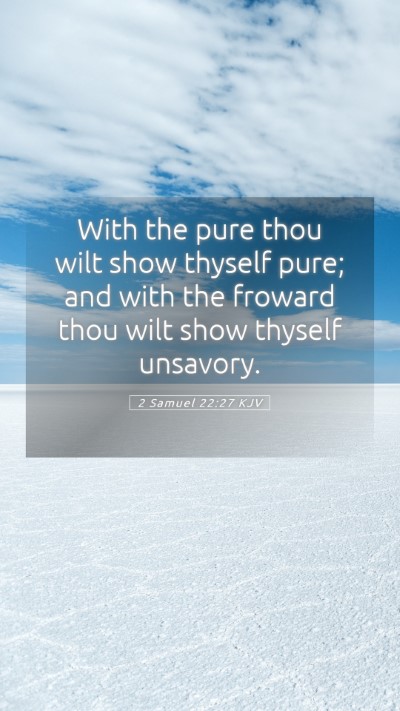 Picture 05 - 2 Samuel 22:27 KJV Mobile Phone Wallpaper - With the pure thou wilt show thyself pure; and - Mobile Bible Verse Wallpaper