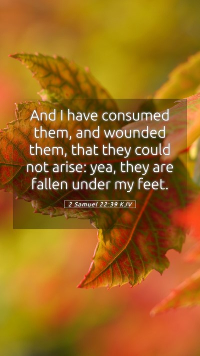 Picture 05 - 2 Samuel 22:39 KJV Mobile Phone Wallpaper - And I have consumed them, and wounded them, that - Mobile Bible Verse Wallpaper