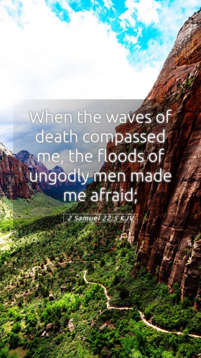 Picture 05 - 2 Samuel 22:5 KJV Mobile Phone Wallpaper - When the waves of death compassed me, the floods - Mobile Bible Verse Wallpaper