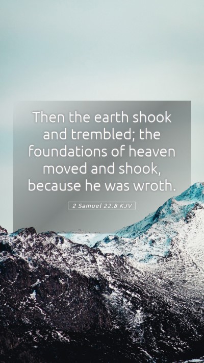 Picture 05 - 2 Samuel 22:8 KJV Mobile Phone Wallpaper - Then the earth shook and trembled; the - Mobile Bible Verse Wallpaper