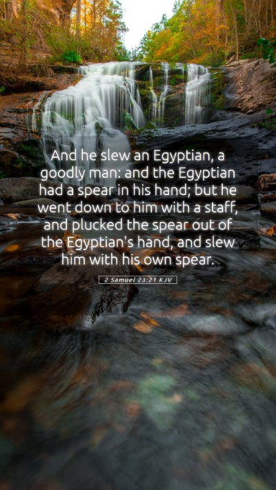 Picture 05 - 2 Samuel 23:21 KJV Mobile Phone Wallpaper - And he slew an Egyptian, a goodly man: and the - Mobile Bible Verse Wallpaper