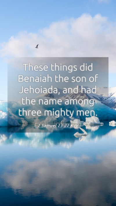Picture 05 - 2 Samuel 23:22 KJV Mobile Phone Wallpaper - These things did Benaiah the son of Jehoiada, and - Mobile Bible Verse Wallpaper